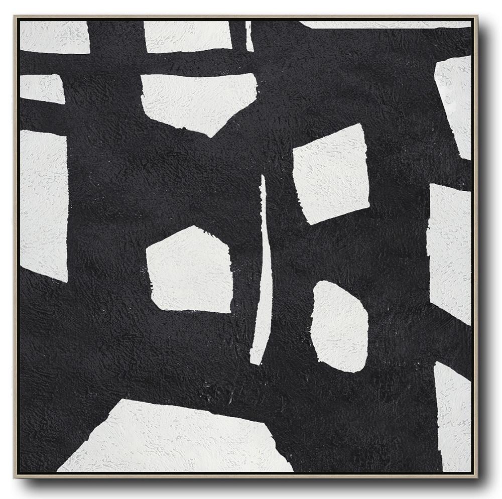Minimal Black and White Painting #MN57A - Click Image to Close